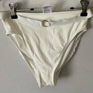 MICHAEL Michael Kors White Bikini Bottom metal accent hand wash